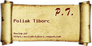 Poliak Tiborc névjegykártya